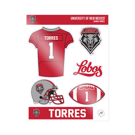 New Mexico - NCAA Football : Jahmir Torres - Sticker Sheet-0