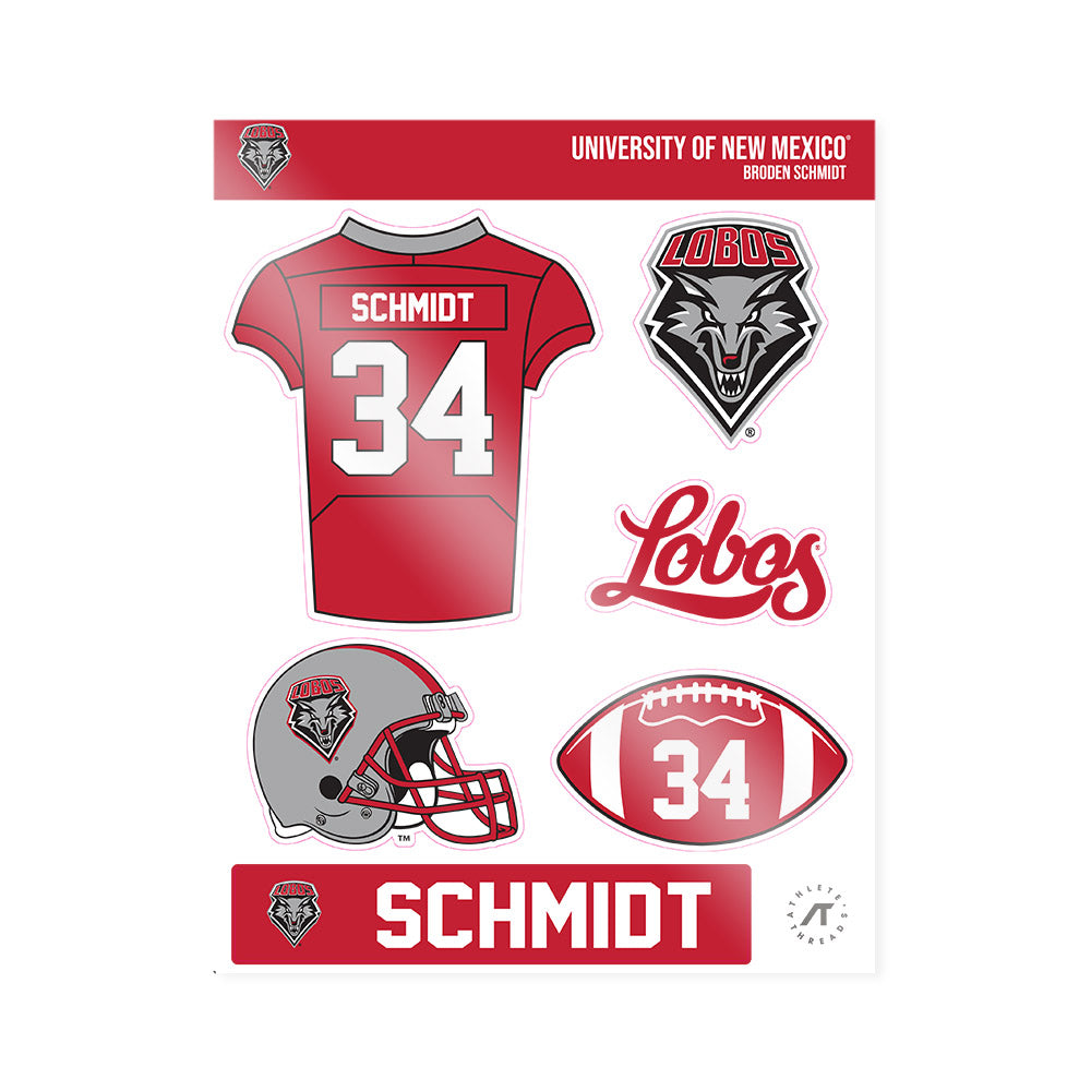 New Mexico - NCAA Football : Broden Schmidt - Sticker Sheet-0