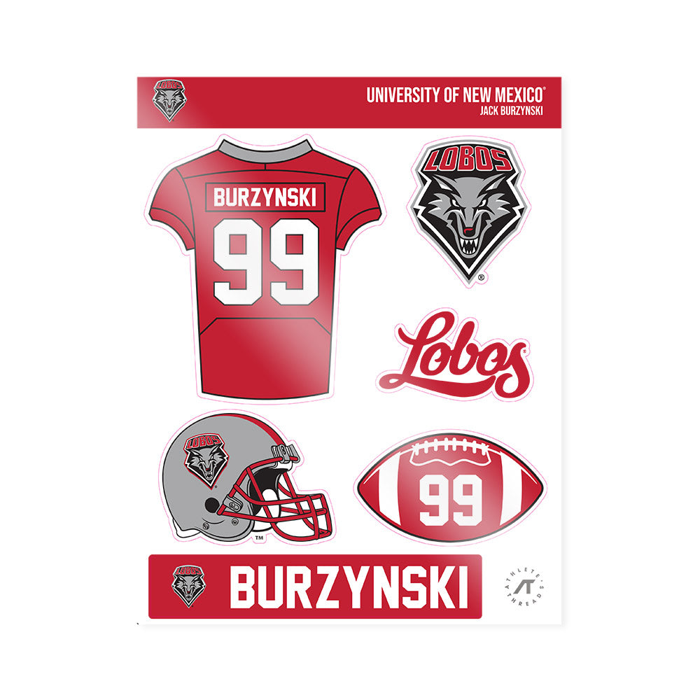 New Mexico - NCAA Football : Jack Burzynski - Sticker Sheet-0