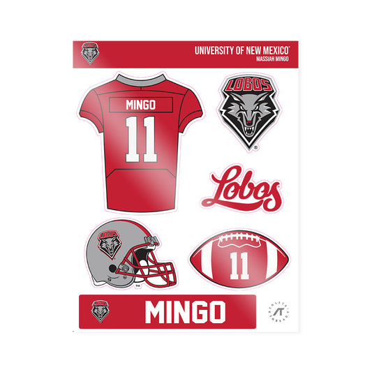 New Mexico - NCAA Football : Massiah Mingo - Sticker Sheet-0