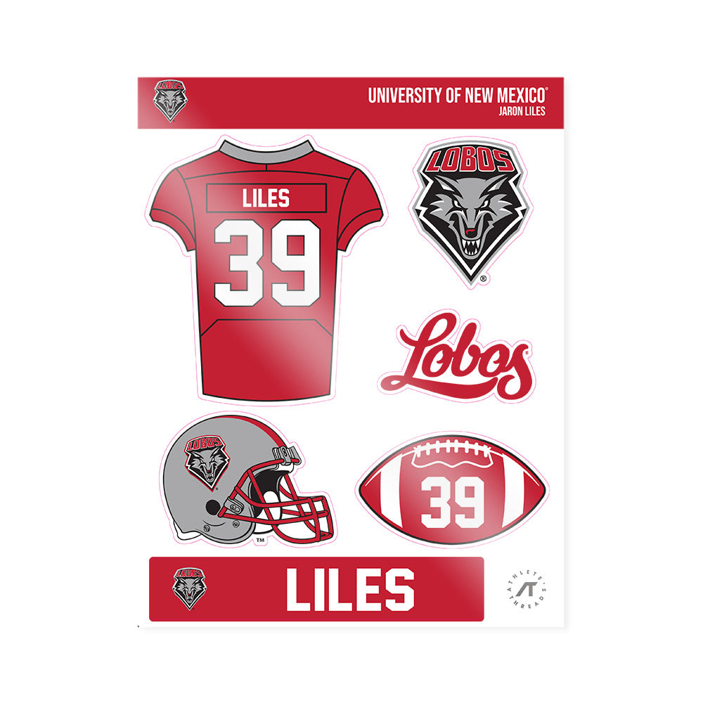 New Mexico - NCAA Football : Jaron Liles - Sticker Sheet-0