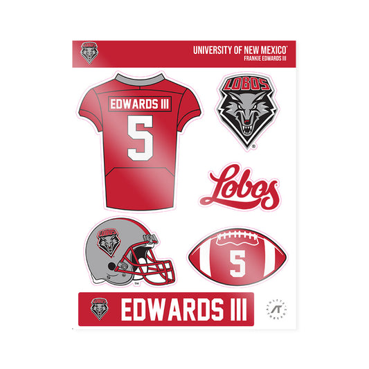 New Mexico - NCAA Football : Frankie Edwards III - Sticker Sheet-0
