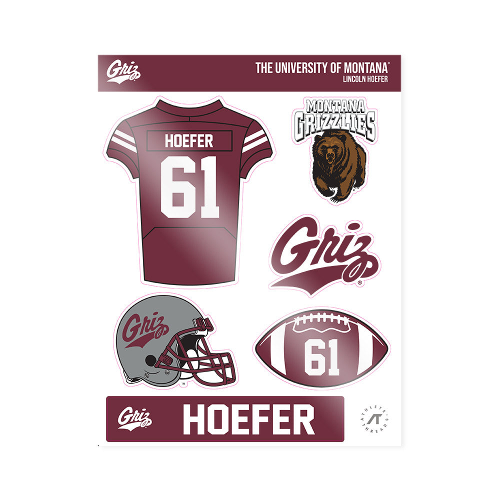 Montana - NCAA Football : Lincoln Hoefer - Sticker Sheet-0