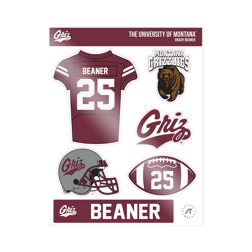 Montana - NCAA Football : Brady Beaner - Sticker Sheet-0
