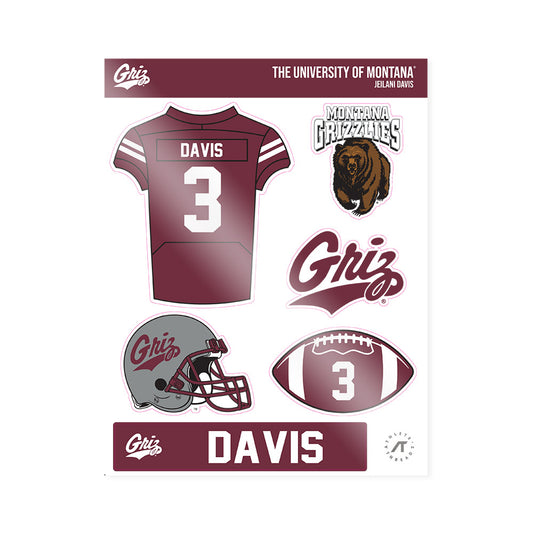 Montana - NCAA Football : Jeilani Davis - Sticker Sheet-0