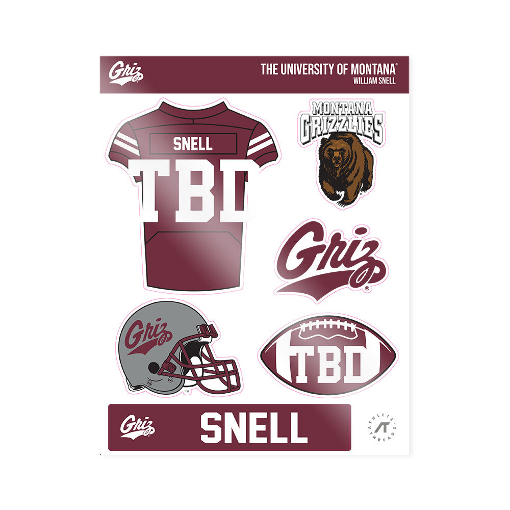 Montana - NCAA Football : William Snell - Sticker Sheet-0