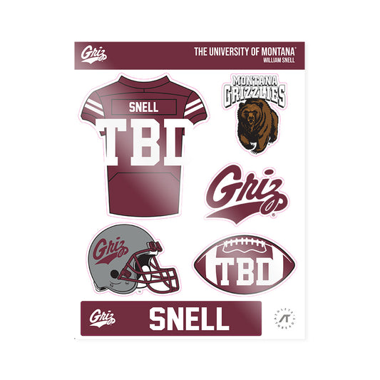 Montana - NCAA Football : William Snell - Sticker Sheet-0