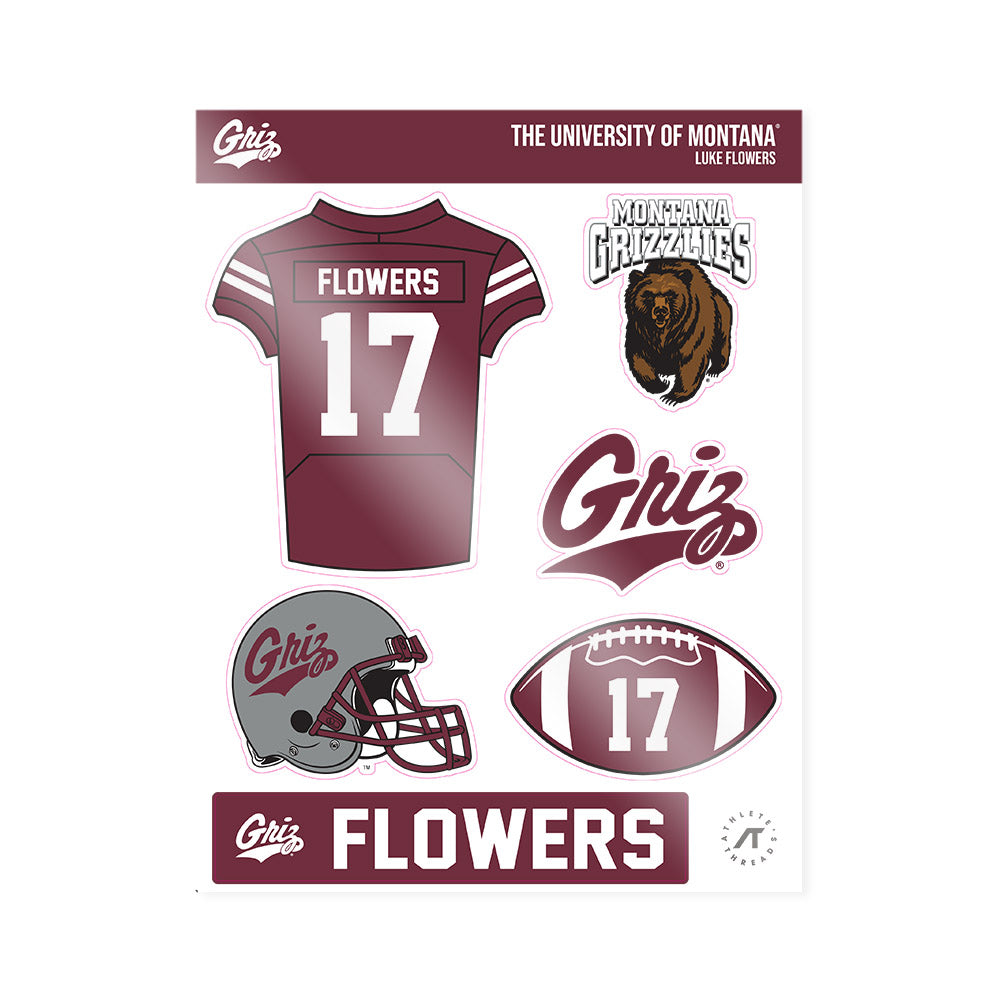 Montana - NCAA Football : Luke Flowers - Sticker Sheet-0