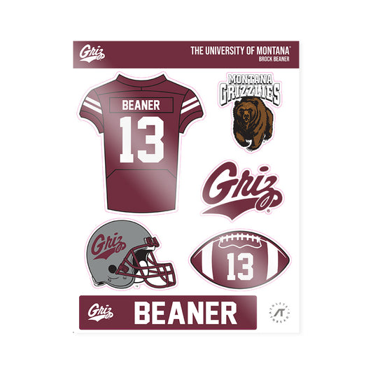 Montana - NCAA Football : Brock Beaner - Sticker Sheet-0