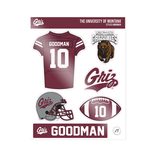 Montana - NCAA Football : Styles Goodman - Sticker Sheet-0