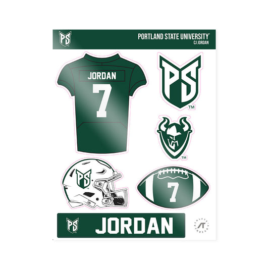 Portland State - NCAA Football : CJ Jordan - Sticker Sheet-0