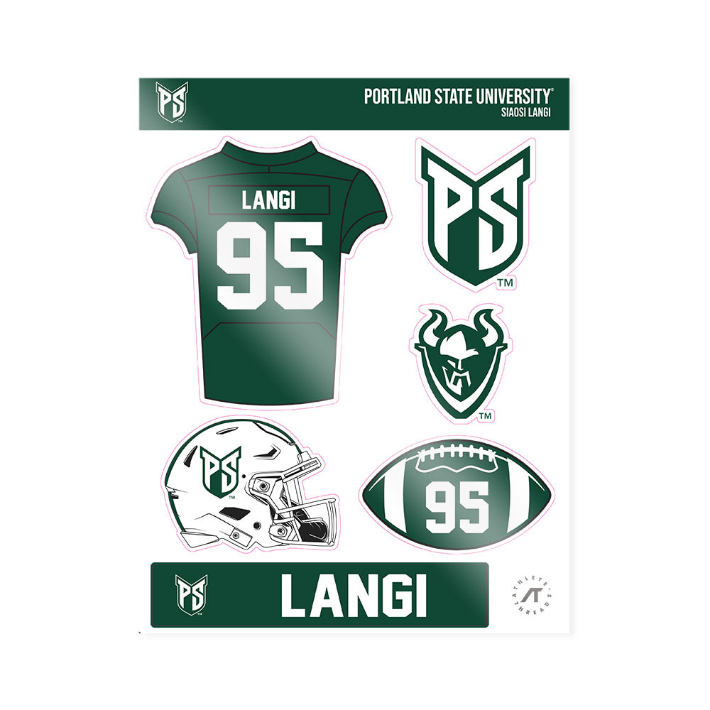 Portland State - NCAA Football : Siaosi Langi - Sticker Sheet-0