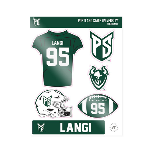 Portland State - NCAA Football : Siaosi Langi - Sticker Sheet-0