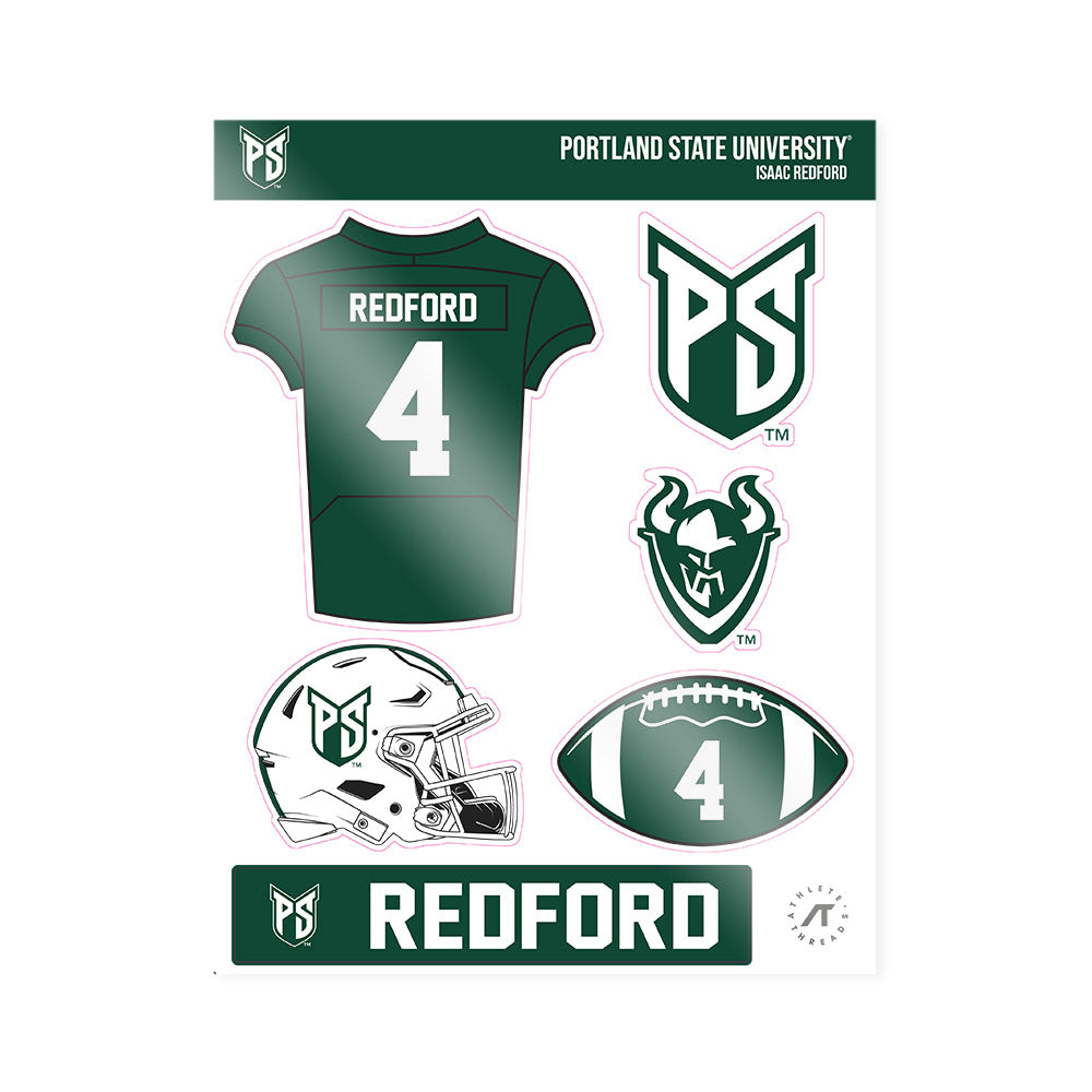 Portland State - NCAA Football : Isaac Redford - Sticker Sheet-0