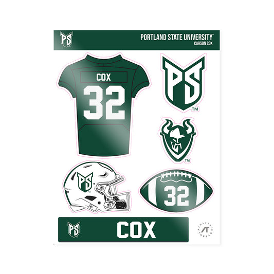 Portland State - NCAA Football : Carson Cox - Sticker Sheet-0
