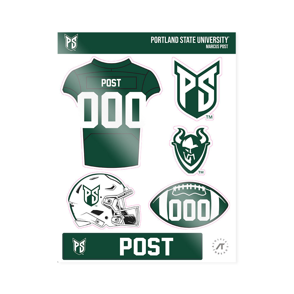 Portland State - NCAA Football : Marcus Post - Sticker Sheet-0