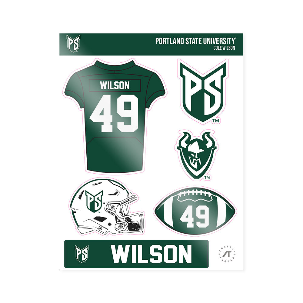 Portland State - NCAA Football : Cole Wilson - Sticker Sheet-0