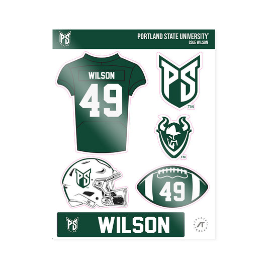 Portland State - NCAA Football : Cole Wilson - Sticker Sheet-0