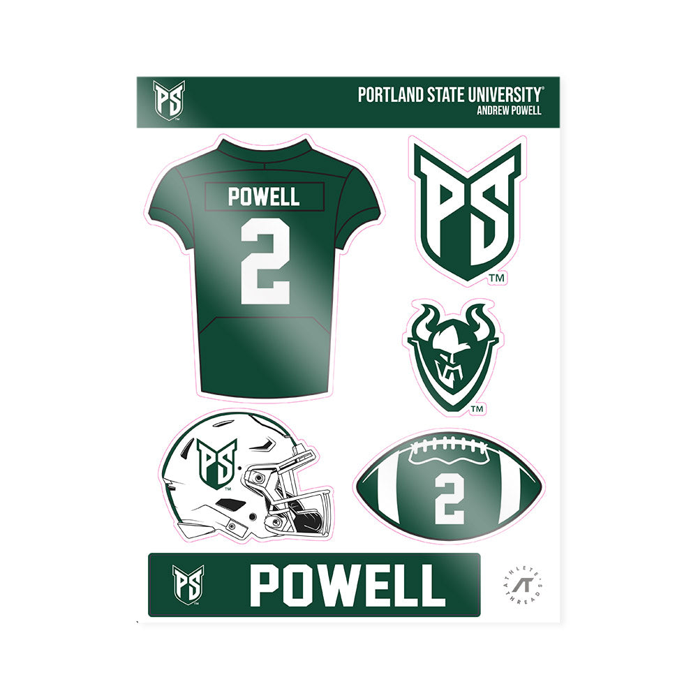 Portland State - NCAA Football : Andrew Powell - Sticker Sheet-0