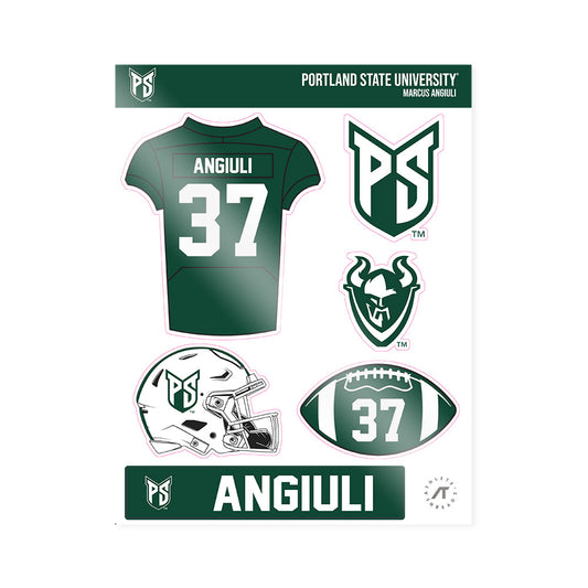 Portland State - NCAA Football : Marcus Angiuli - Sticker Sheet-0