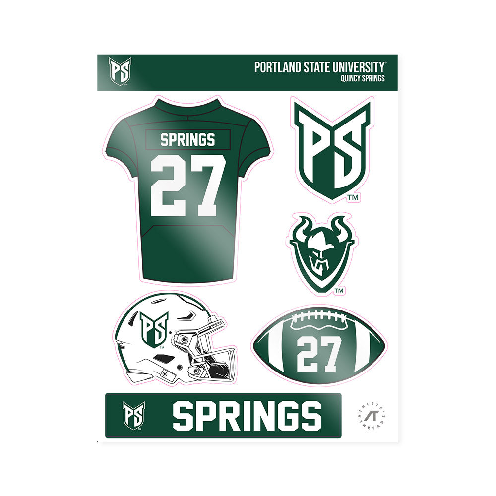 Portland State - NCAA Football : Quincy Springs - Sticker Sheet-0