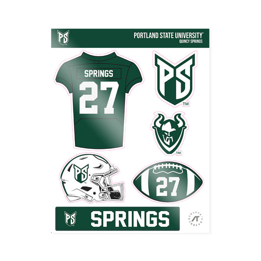 Portland State - NCAA Football : Quincy Springs - Sticker Sheet-0