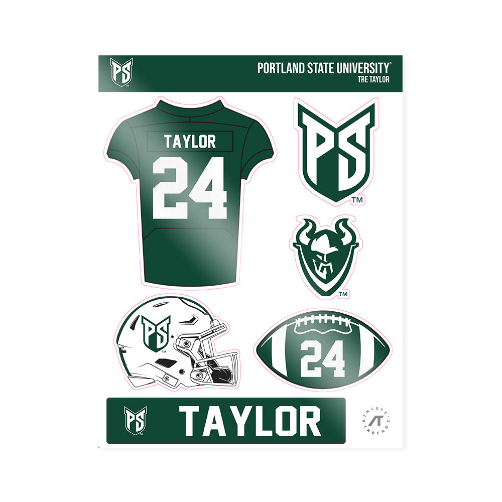 Portland State - NCAA Football : Tre Taylor - Sticker Sheet-0