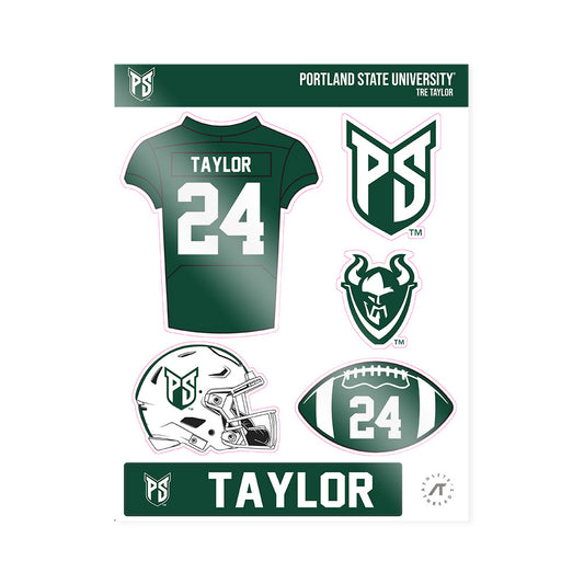 Portland State - NCAA Football : Tre Taylor - Sticker Sheet-0