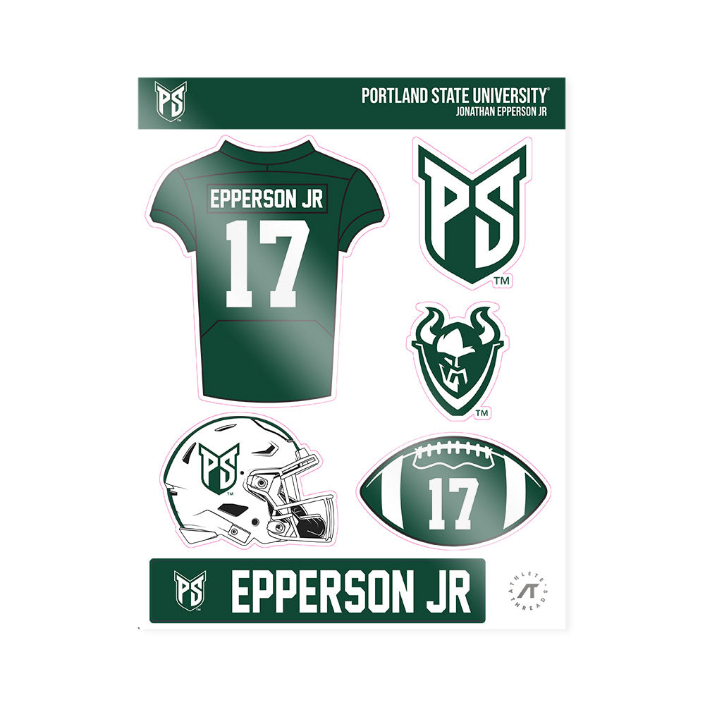 Portland State - NCAA Football : Jonathan Epperson Jr - Sticker Sheet-0