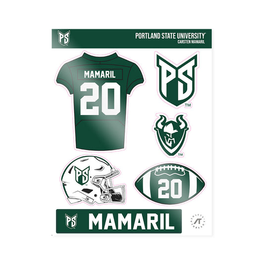 Portland State - NCAA Football : Carsten Mamaril - Sticker Sheet-0