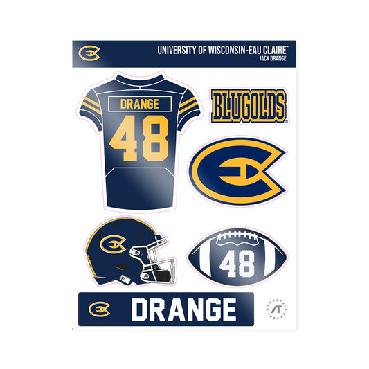 UW Eau Claire - NCAA Football : Jack Drange - Sticker Sheet-0