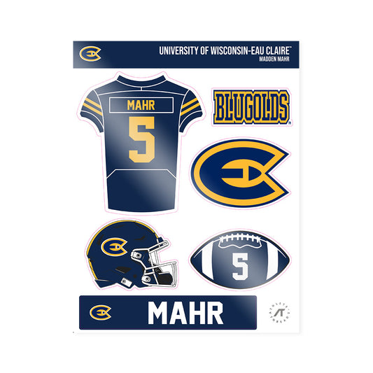 UW Eau Claire - NCAA Football : Madden Mahr - Sticker Sheet-0