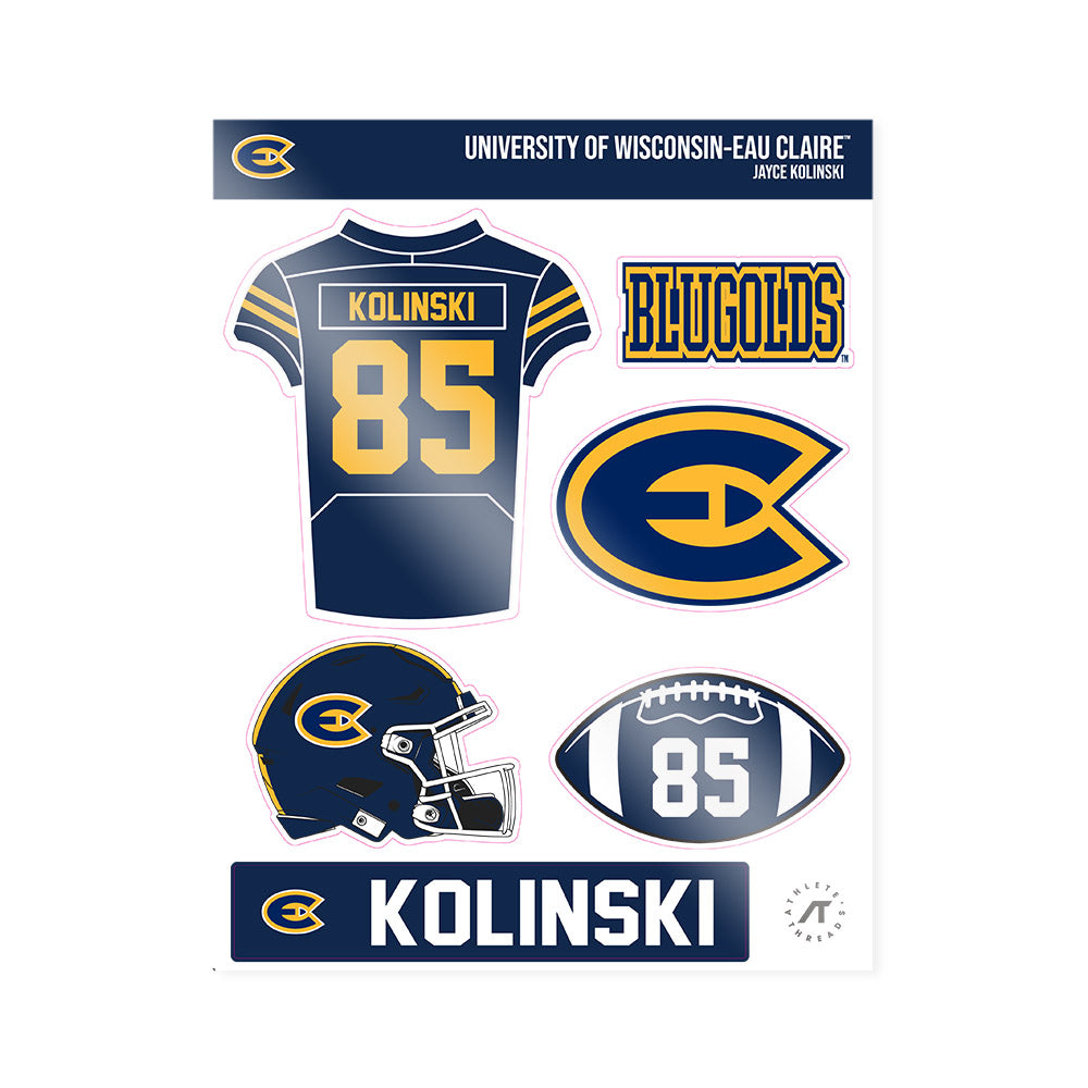 UW Eau Claire - NCAA Football : Jayce Kolinski - Sticker Sheet-0