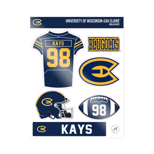 UW Eau Claire - NCAA Football : Nolan Kays - Sticker Sheet-0