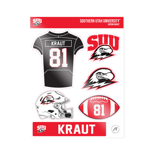 Southern Utah - NCAA Football : Anson Kraut - Sticker Sheet-0