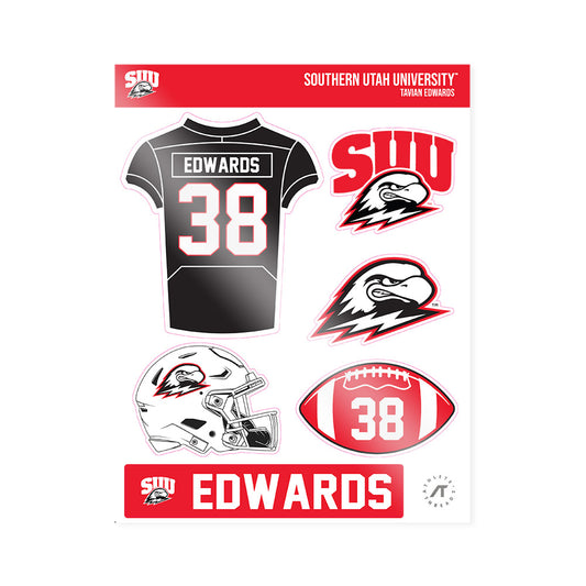 Southern Utah - NCAA Football : Tavian Edwards - Sticker Sheet-0