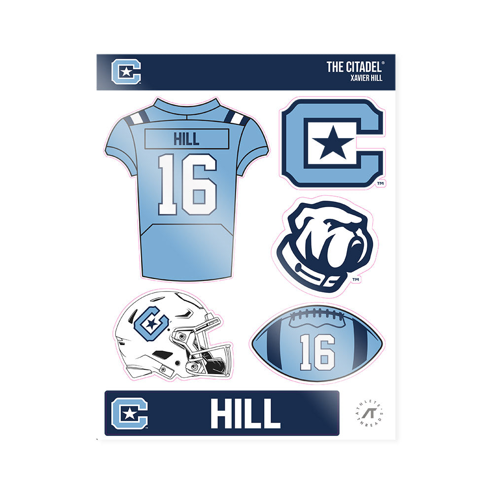 The Citadel - NCAA Football : Xavier Hill - Sticker Sheet-0