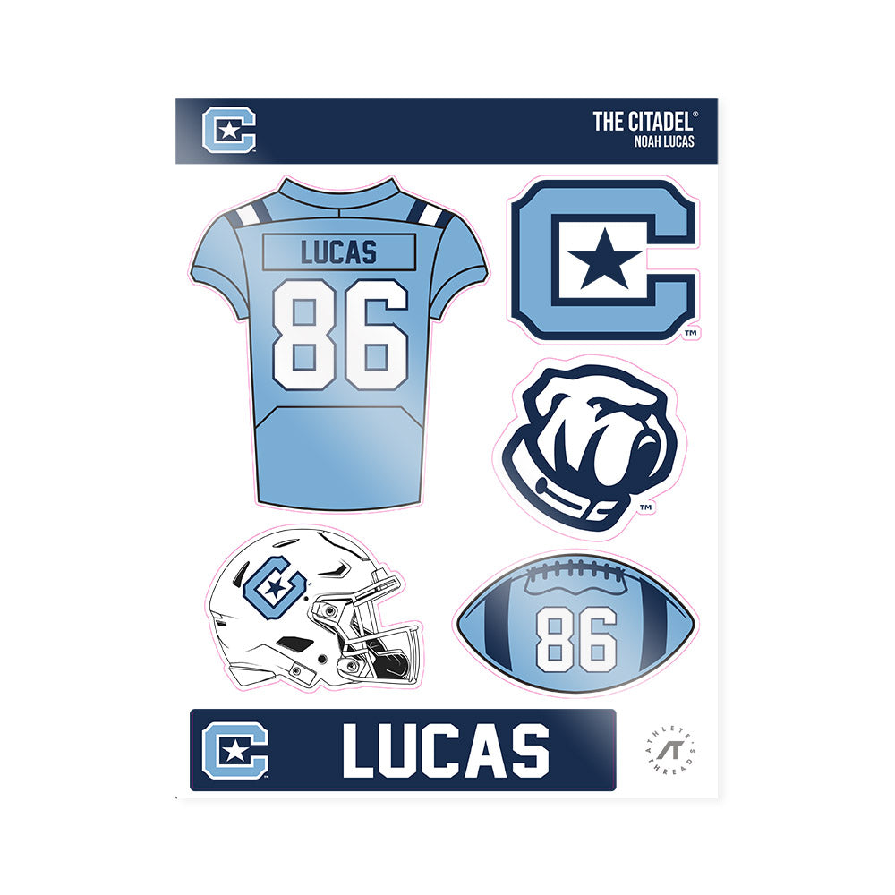 The Citadel - NCAA Football : Noah Lucas - Sticker Sheet-0