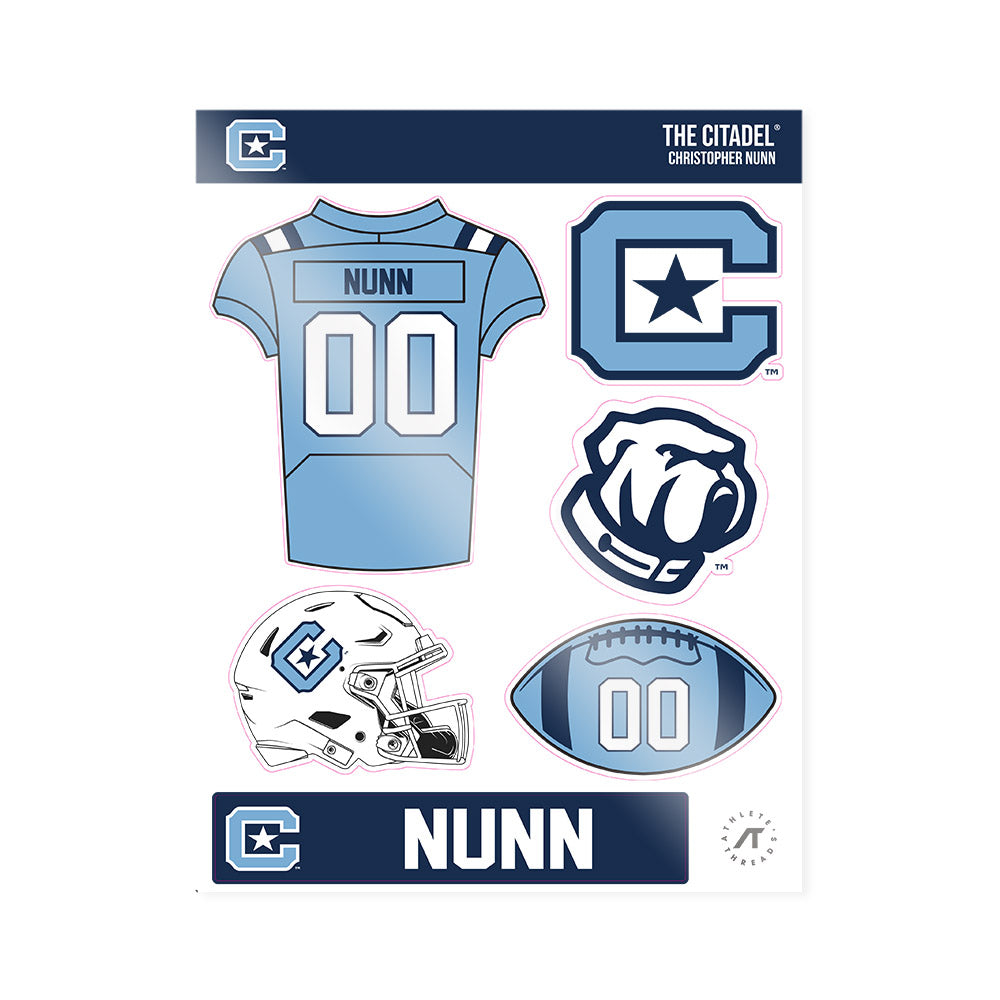 The Citadel - NCAA Football : Christopher Nunn - Sticker Sheet-0