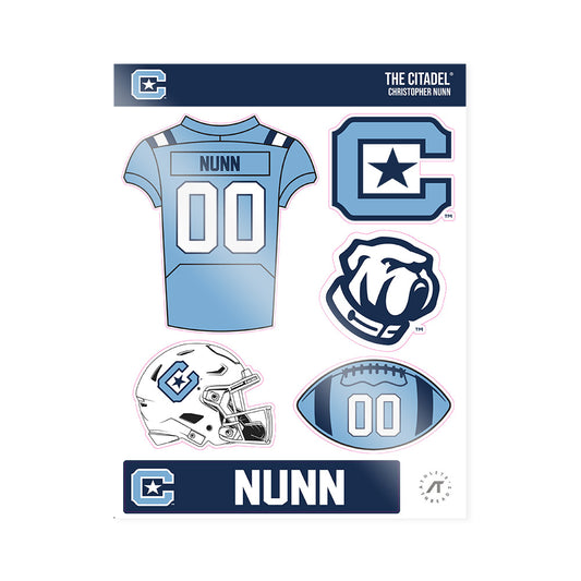 The Citadel - NCAA Football : Christopher Nunn - Sticker Sheet-0