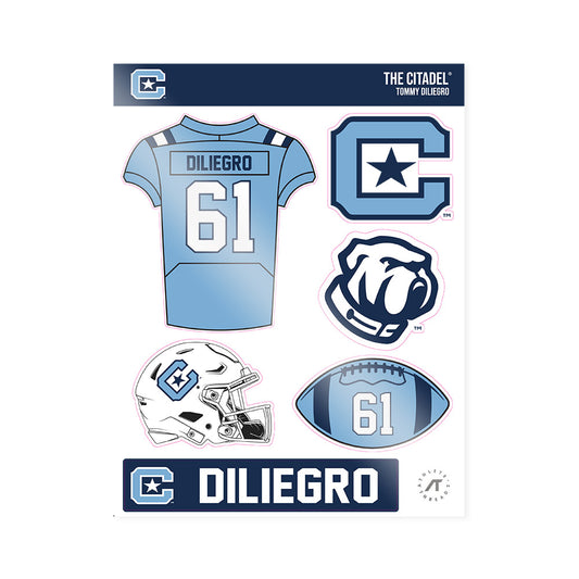 The Citadel - NCAA Football : Tommy DiLiegro - Sticker Sheet-0