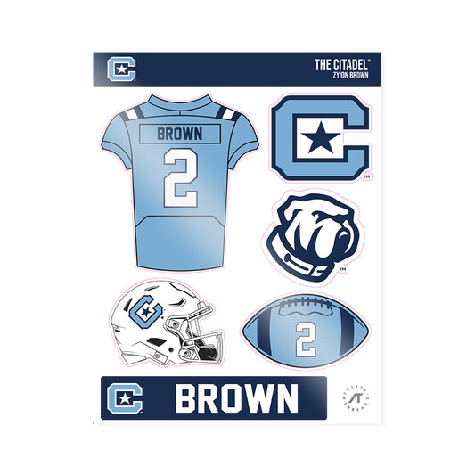 The Citadel - NCAA Football : Zyion Brown - Sticker Sheet-0