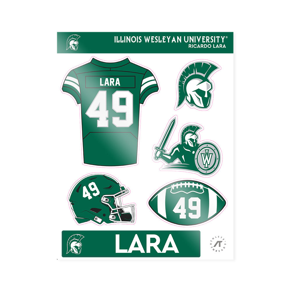 Illinois Wesleyan - NCAA Football : Ricardo Lara - Sticker Sheet-0