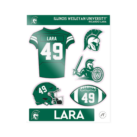 Illinois Wesleyan - NCAA Football : Ricardo Lara - Sticker Sheet-0