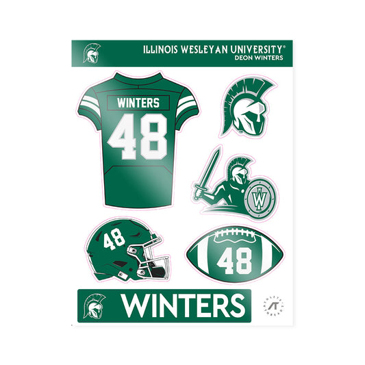 Illinois Wesleyan - NCAA Football : Deon Winters - Sticker Sheet-0