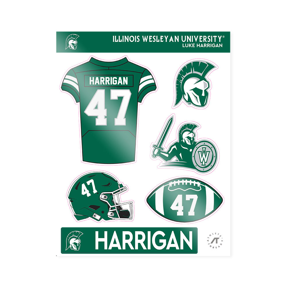 Illinois Wesleyan - NCAA Football : Luke Harrigan - Sticker Sheet-0