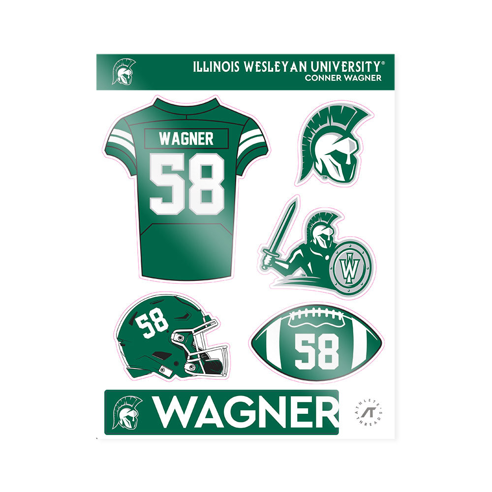 Illinois Wesleyan - NCAA Football : Conner Wagner - Sticker Sheet-0
