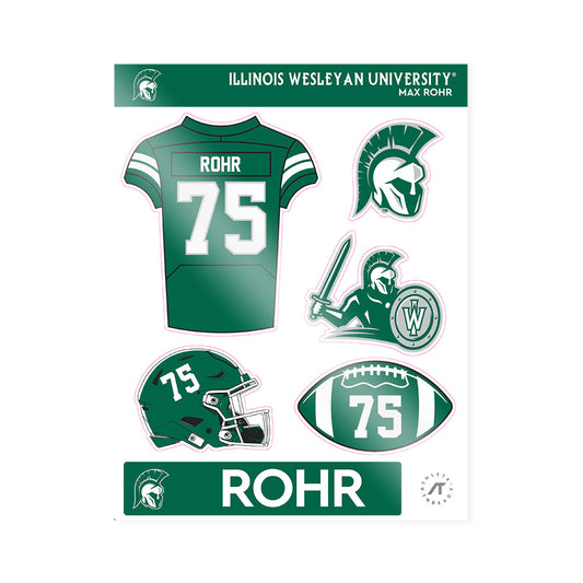 Illinois Wesleyan - NCAA Football : Max Rohr - Sticker Sheet-0