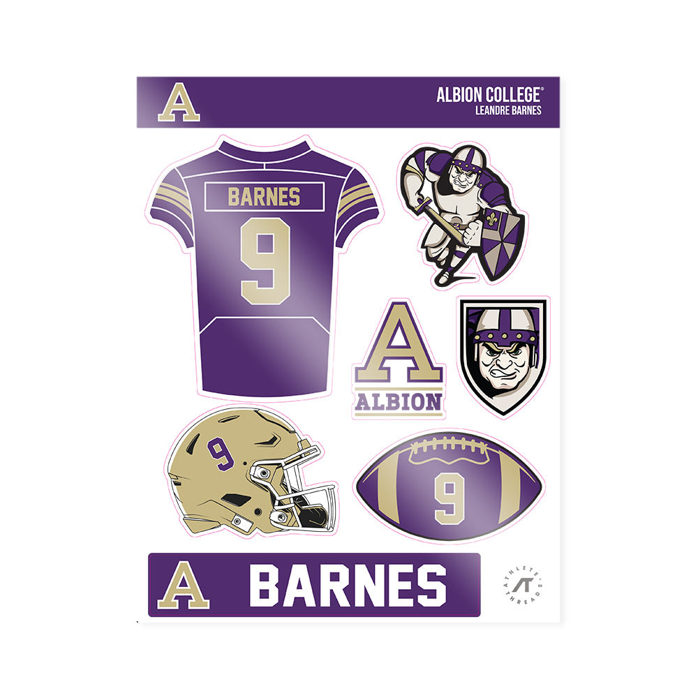 Albion - NCAA Football : LeAndre Barnes - Sticker Sheet-0