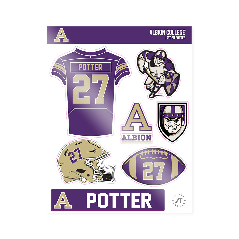Albion - NCAA Football : Jayden Potter - Sticker Sheet-0